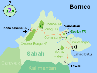 B2A Borneo Tour Map
